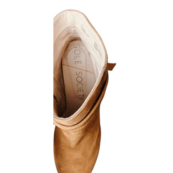 SOLE SOCIETY Flynn Camel Suede Ankle Boot Size 8.5 - Picture 10 of 10